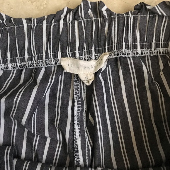 Pacsun Gray Striped Paperbag Pants - Picture 4 of 5